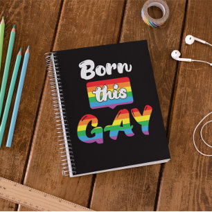 Pride LGBTQ+ Geboren Dieses Gay Spiral Foto Notebo Notizblock