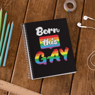 Pride LGBTQ+ Geboren Dieses Gay Spiral Foto Notebo Notizblock