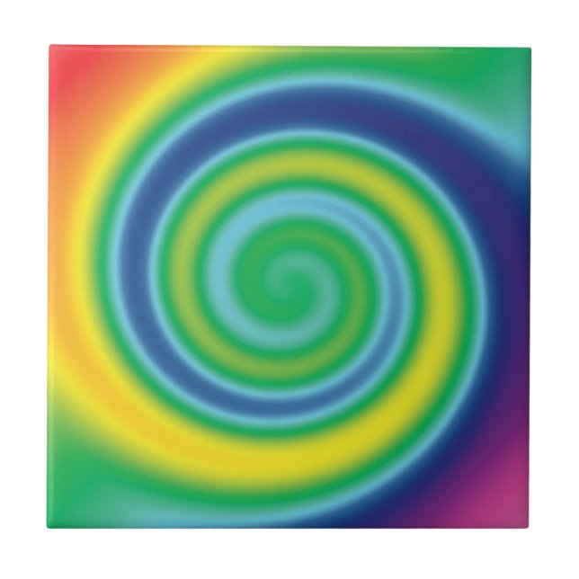 Pride lgbtq lgbt Regenbogenfarben wirbeln cool Fliese (Vorderseite)