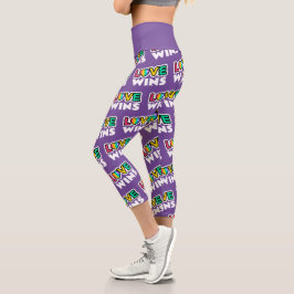 Pride LGBTQ Liebe gewinnt Rainbow Lila Capri Leggings