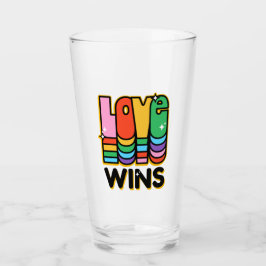 Pride LGBTQ Liebe gewinnt Rainbow Retro Typografie Glas