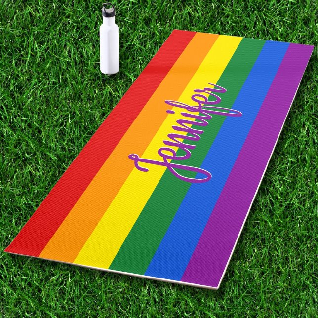 Pride LGBTQ Rainbow Flag Individuelle Name Yoga Ma Yogamatte (Von Creator hochgeladen)