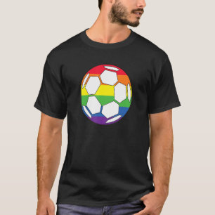 Pride LGBTQ Soccer Rainbow Flag Football T-Shirt