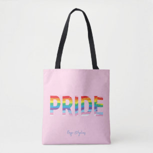 PRIDE LGBTQIA Regenbogenflagge, Pink Tote Beutel