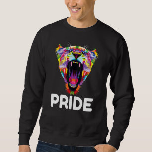Pride Lion Lgbt Ribbon Gay Lesbian Rainbow Colorfu Sweatshirt