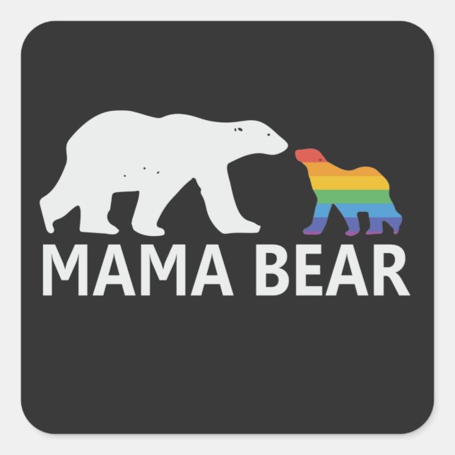 Pride Mama Bear Proud Mama Lgbt Mama Bear Quadratischer Aufkleber (Vorderseite)