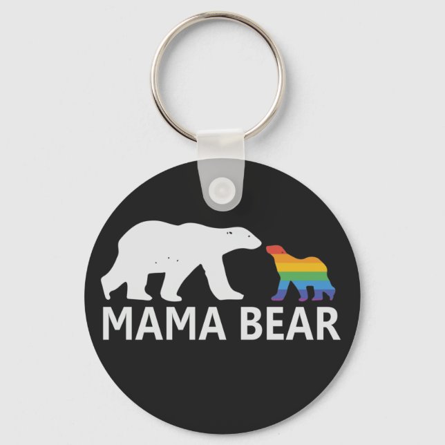 Pride Mama Bear Proud Mama Lgbt Mama Bear Schlüsselanhänger (Vorderseite)