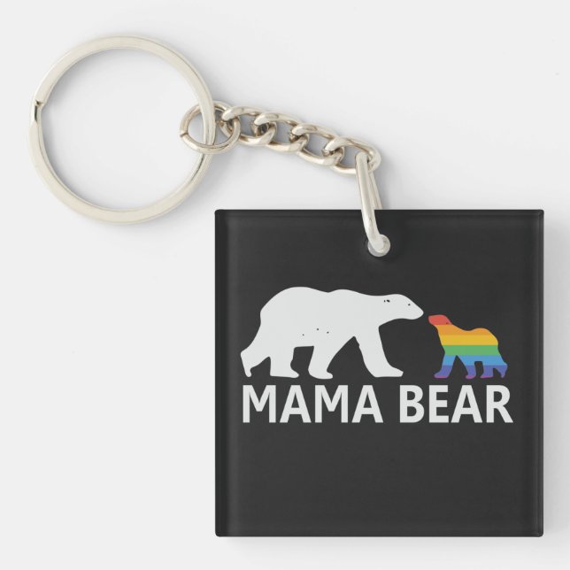 Pride Mama Bear Proud Mama Lgbt Mama Bear Schlüsselanhänger (Vorderseite)