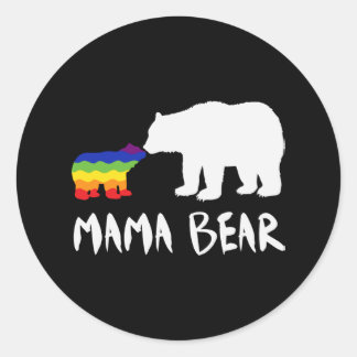 Pride Mama Bear Runder Aufkleber