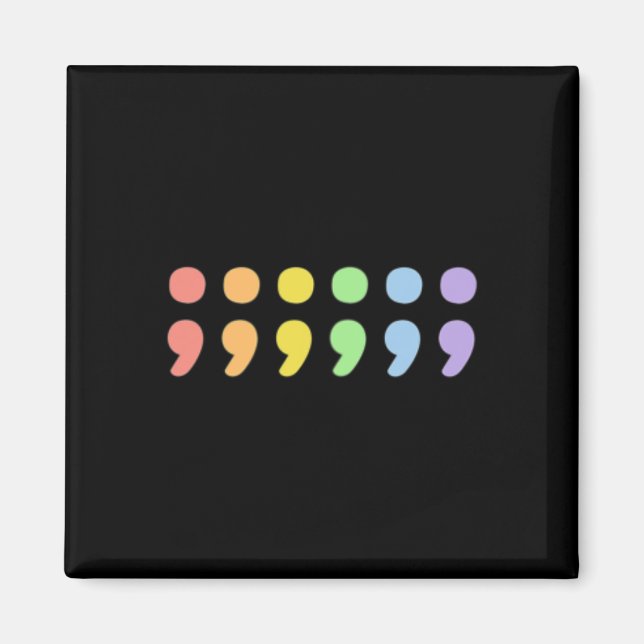 Pride Mental Health Semicolon Lgbtqia+ Lgbt Pastel Magnet (Vorne)