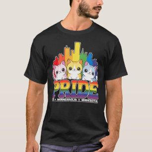 Pride Minneapolis City Minnesota USA Rainbow Fl T-Shirt