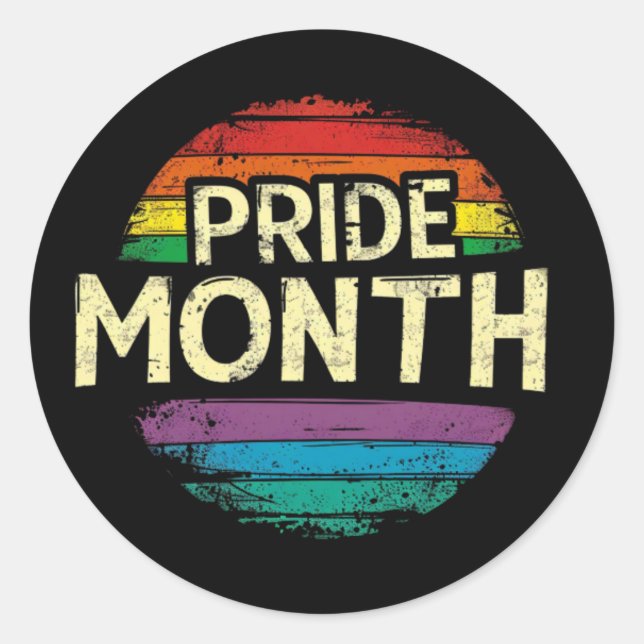 PRIDE MONTH 2024, lgbtq, Logo Runder Aufkleber (Vorderseite)