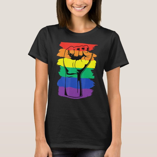 Pride Month Merch Lgbt Rainbow Fist Lgbtq Gay Prid T-Shirt (Vorderseite)