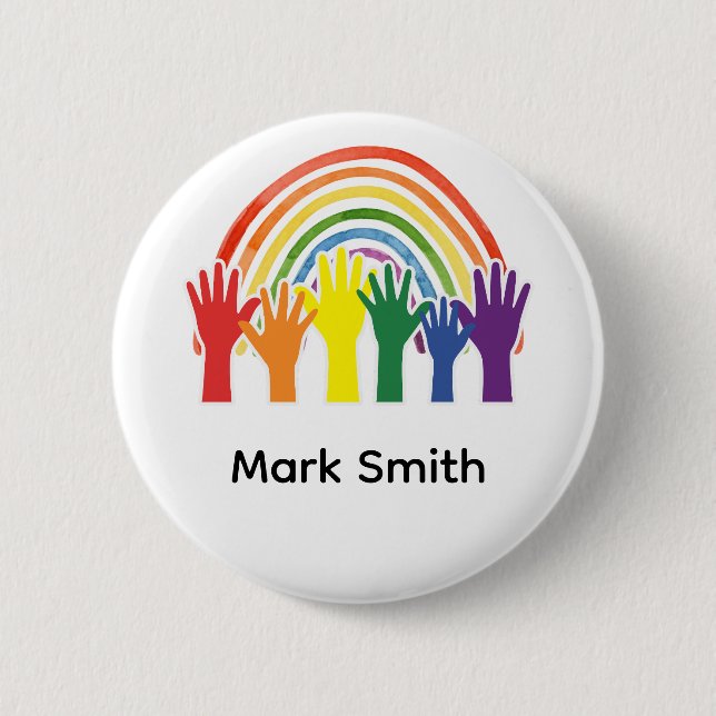 Pride Month Regenbogenfeier Button (Vorderseite)