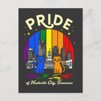 Pride of Nashville City Tennessee Cats Rainbow Fla Postkarte