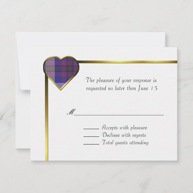 Pride of Scotland Heart RSVP Card (Vorderseite)