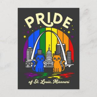  Pride of St. Louis City Missouri Cats Rainbow Fla Postkarte