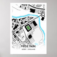 Pride Park Stadium Poster - Zuhause des Landkreise