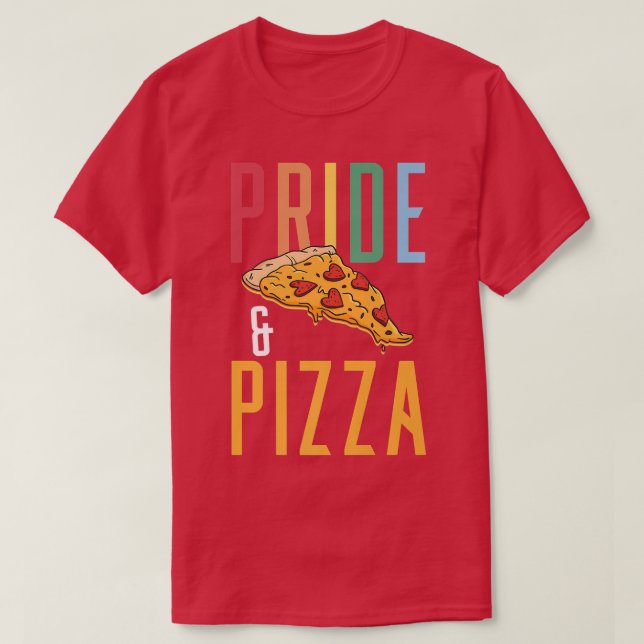 Pride & Pizza - LGBT Gay Pride Rainbow Flag LGBTQ  T-Shirt (Design vorne)