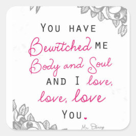 Pride & Prejudice - Mr. Darcy Quadratischer Aufkleber