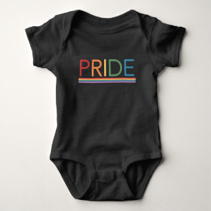 PRIDE Rainbow Black Baby Bodysuit Baby Strampler