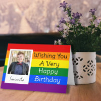 Pride Rainbow Custom Foto Happy Geburtstag Gruß