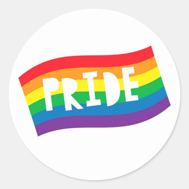 Pride Rainbow Flag Runder Aufkleber (Vorderseite)