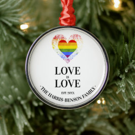Pride Rainbow Heart Gay lesbische LGBT Familien Ornament Aus Metall