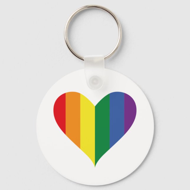 Pride Rainbow Heart Keychain Schlüsselanhänger (Vorderseite)