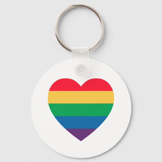 Pride Rainbow Heart Keychain Schlüsselanhänger (Vorderseite)