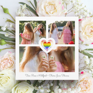 Pride Rainbow Heart Lesbian Gay Wedding 3 Fotos Save The Date