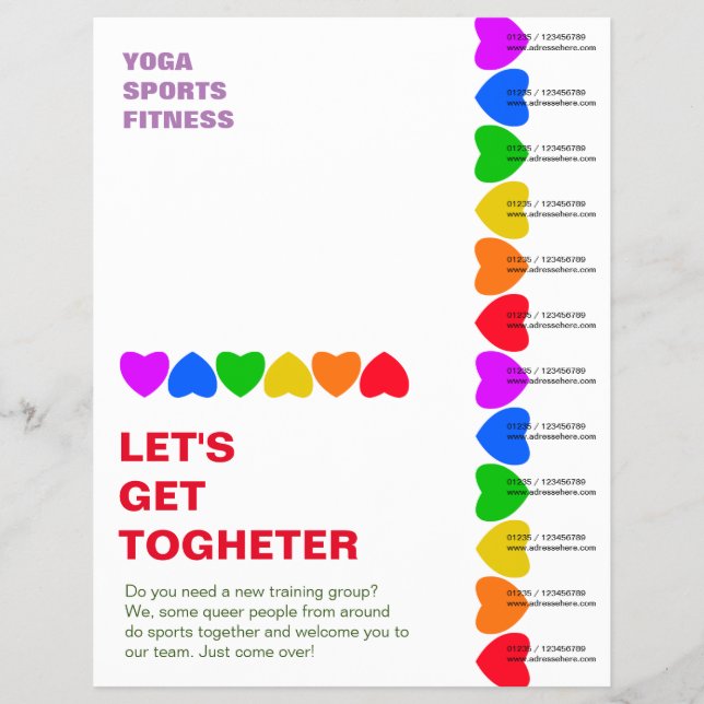 Pride Rainbow Heart Line Flyer (Vorne)