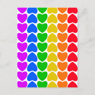 Pride Rainbow Heart Line Postkarte