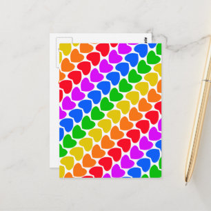 Pride Rainbow Heart Line Postkarte