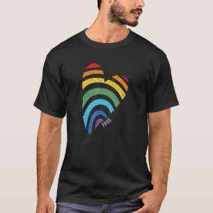 Pride Rainbow Heart Vintager Gay Pride Lesbian Pri T-Shirt