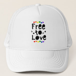 Pride Rainbow Hearts Frei zur Liebe Truckerkappe