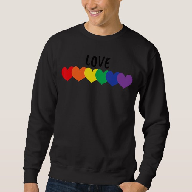 Pride Rainbow Hearts Liebe Lgbtq+ Parade Sweatshirt (Vorderseite)