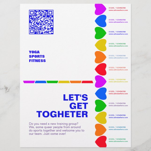 Pride Rainbow Herzreißen vom Flyer (Vorne)