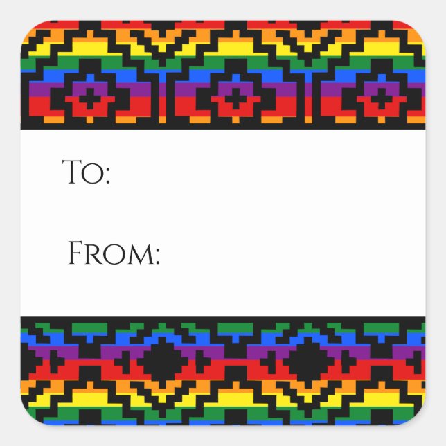 Pride Rainbow LGBTQ Geometric Tag Sticker (Vorderseite)