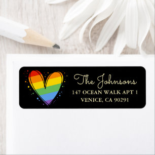 Pride Rainbow LGBTQ Heart Wedding