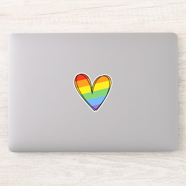 Pride Rainbow LGBTQ Herz Hochzeit Aufkleber (Computer)