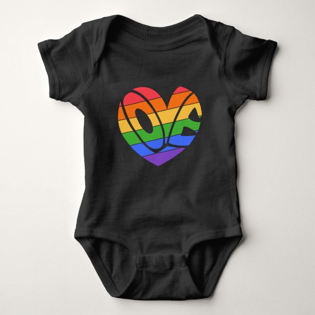 Pride Rainbow LGBTQ I Liebe My Vaters Baby Bodysui Baby Strampler (Vorderseite)