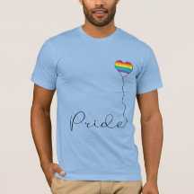 PRIDE Rainbow LGBTQIA Herz Balloon Blue T - Shirt
