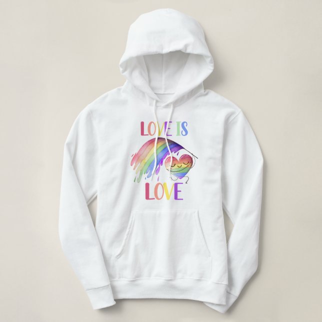 Pride Rainbow Liebe Hoodie Sweatshirt (Design vorne)
