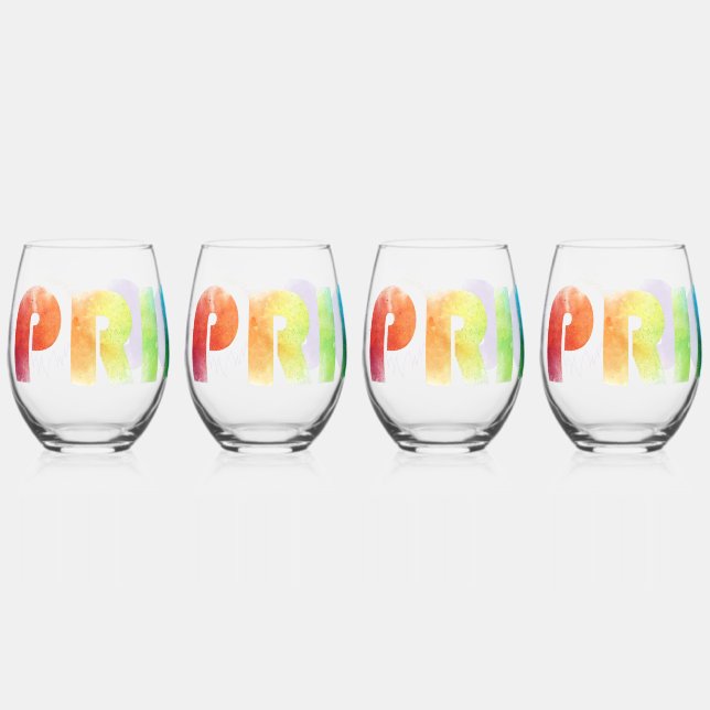 Pride Rainbow Lion Weinglas Ohne Stiel (Links)