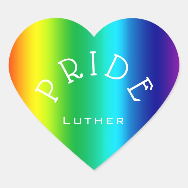 PRIDE Rainbow Multicolor Personalisiert Herz-Aufkleber (Vorderseite)