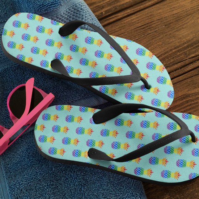 Pride Rainbow Pineaptern Flip Flops (Von Creator hochgeladen)