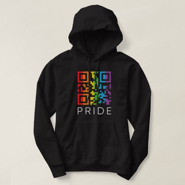Pride Rainbow QR Code LGBTQIA+ Hoodie (Design vorne)