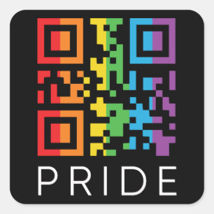 Pride Rainbow QR Code LGBTQIA+ Quadratischer Aufkleber