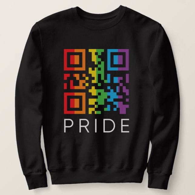 Pride Rainbow QR Code LGBTQIA+ Sweatshirt (Design vorne)